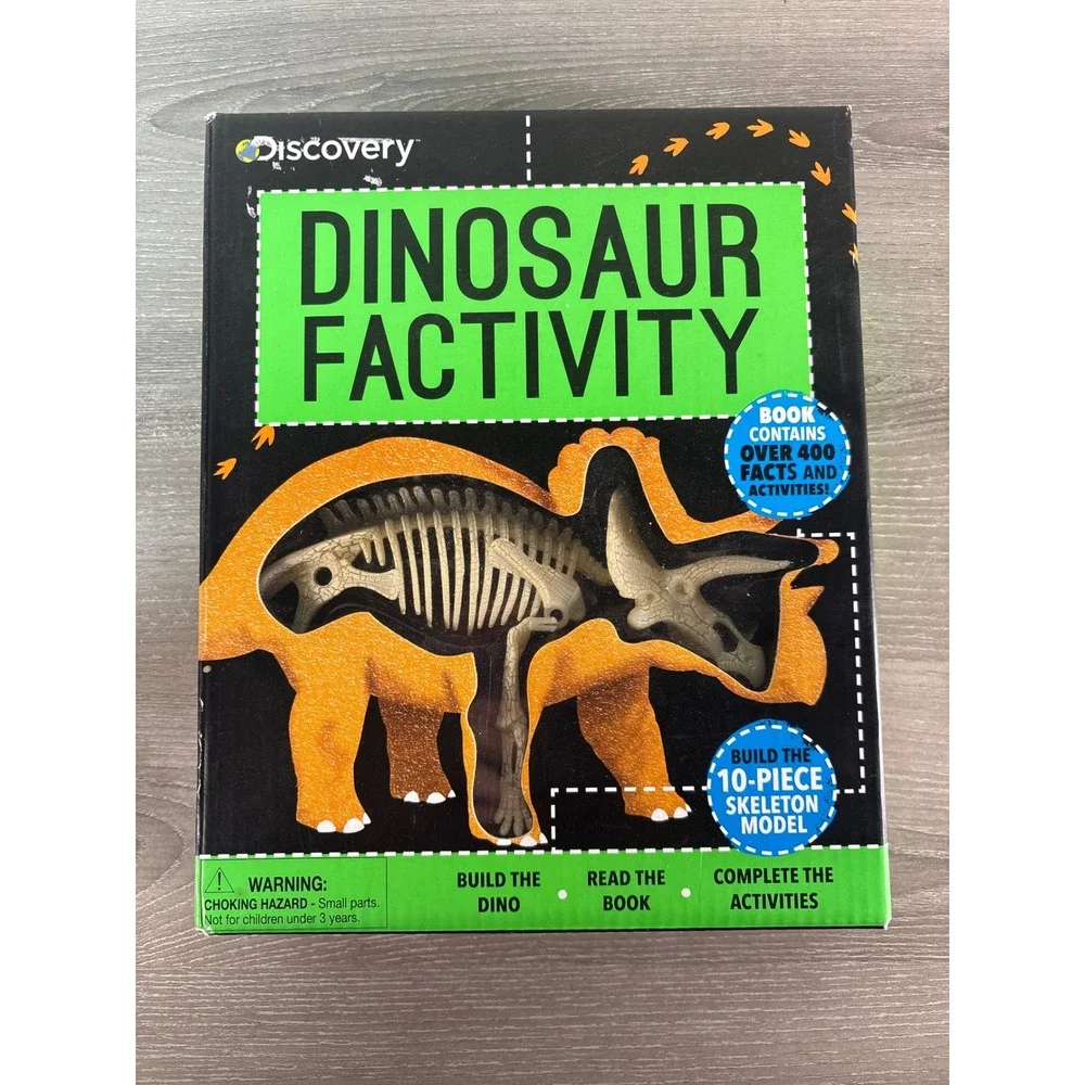 Discovery Dinosaur Factivity Activity Book Build Triceratops Skeleton Model Kids